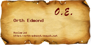 Orth Edmond névjegykártya